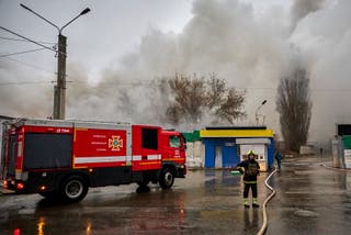 Aftermath of Drone Strike em Kharkiv